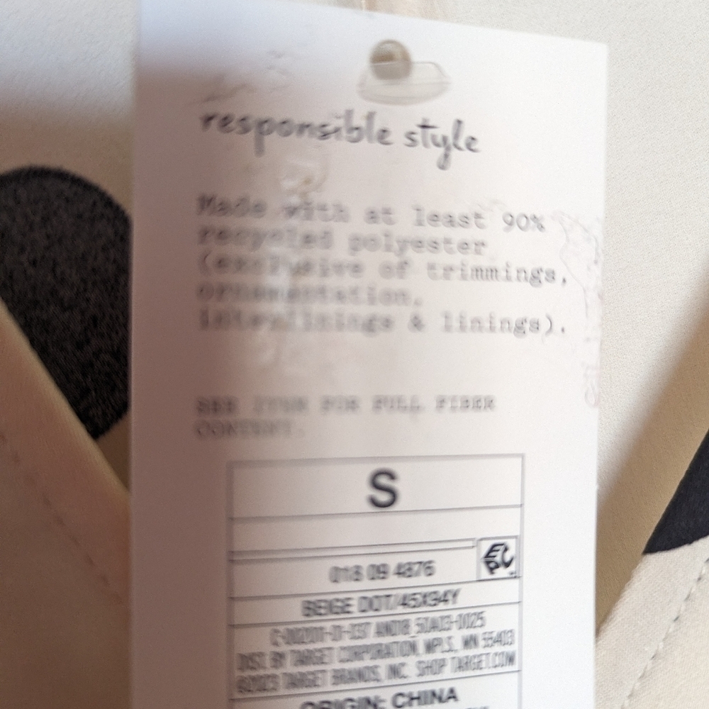 NWT A New Day Beige Dot High Low Dress S, L - Picture 5 of 5